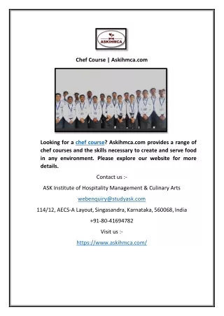 chef course askihmca com