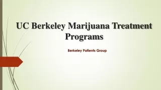 UC Berkeley Marijuana Treatment Programs