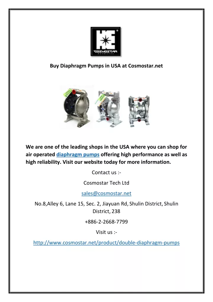 buy diaphragm pumps in usa at cosmostar net