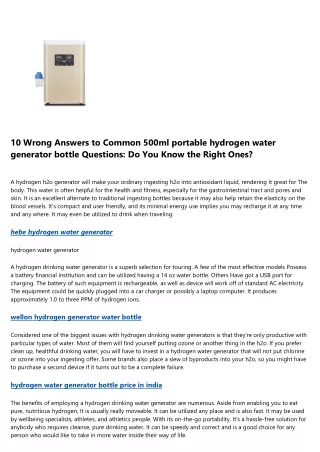 20 Things You Should Know About lourdes hydrogen water generator filter