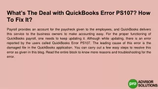 what s the deal with quickbooks error ps107 how to fix it