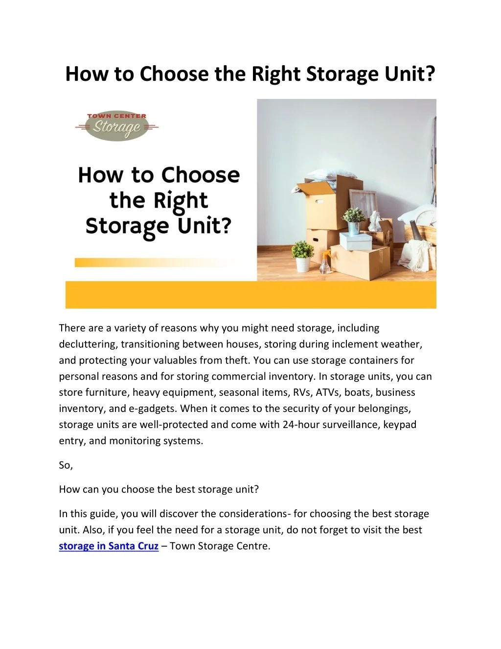 PPT - How to Choose the Right Storage Unit PowerPoint Presentation ...