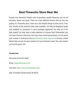 Best Fireworks Store Near Me