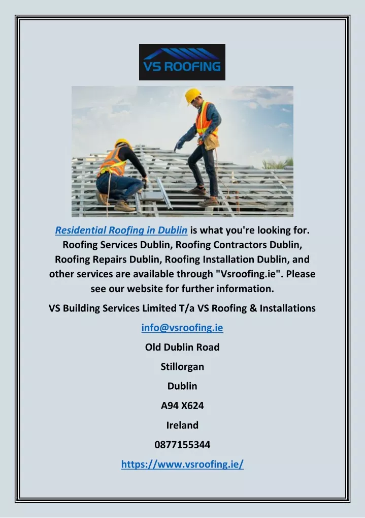 residential roofing in dublin is what