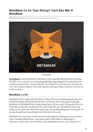 MetaMask Có An Toàn Không Cách Bảo Mật Ví MetaMask
