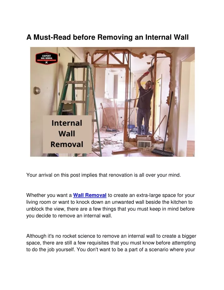 a must read before removing an internal wall