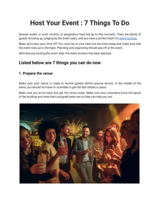 Host Your Event : 7 Things To Do