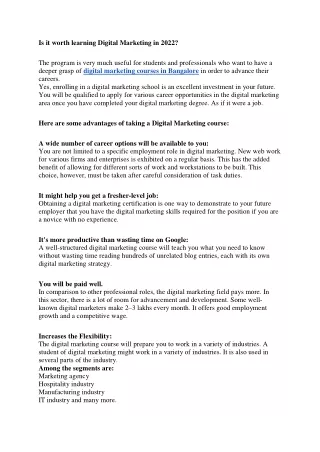 is it worth learning digital marketing in 2022