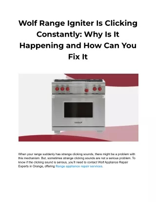 Wolf Range Igniter Is Clicking Constantly_ Why Is It Happening and How Can You Fix It