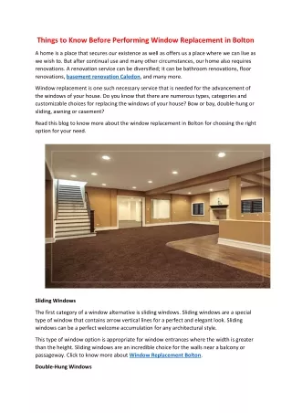 Things to Know Before Performing basement renovation Caledon