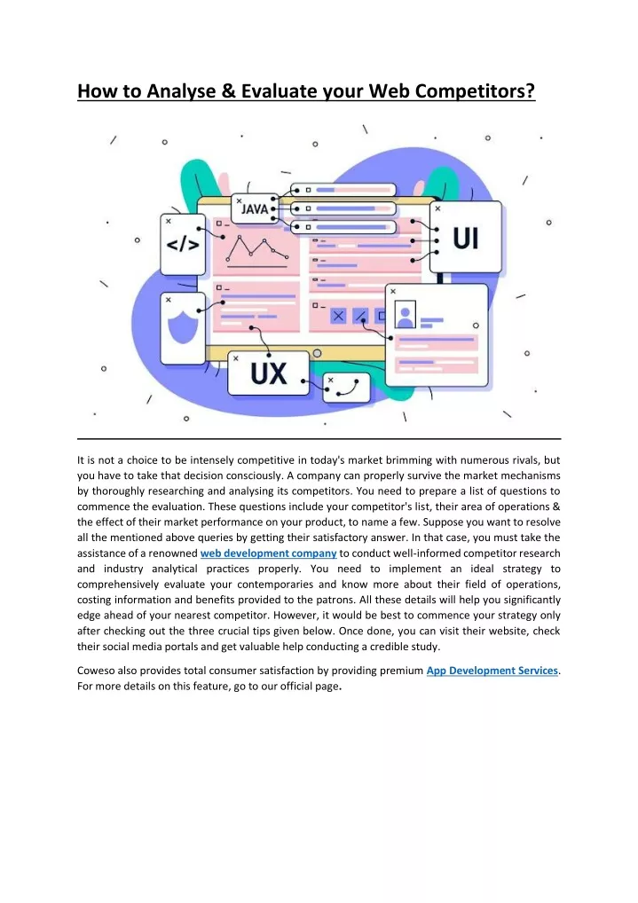 how to analyse evaluate your web competitors