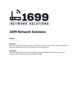 1699 network solutions