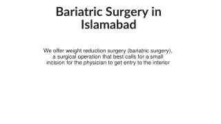 bariatric surgery in islamabad