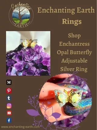 Shop Enchantress Opal Butterfly Adjustable Silver Ring