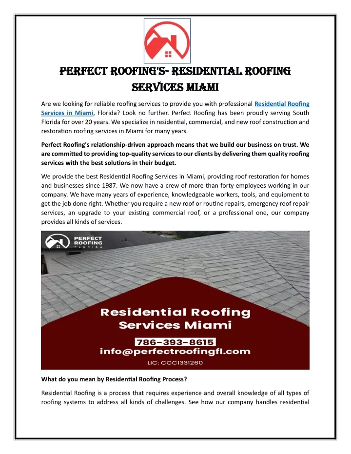 perfect roofing s perfect roofing s residential