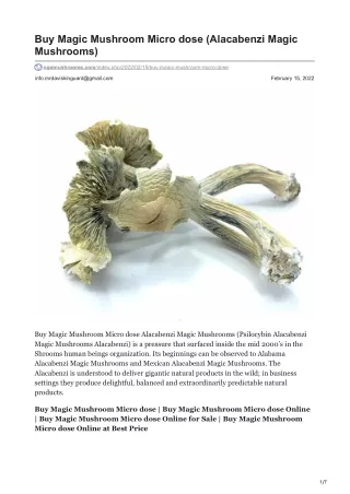 Buy Magic Mushroom Micro dose (Alacabenzi Magic Mushrooms) |  1 (660) 207 1022