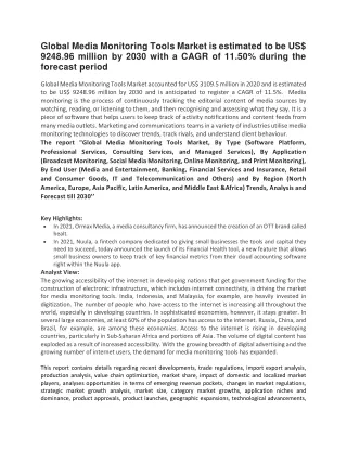 global media monitoring tools market is estimated
