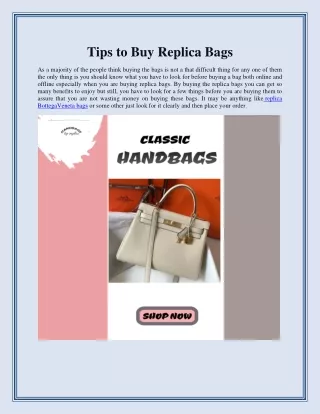 Tips to Buy Replica Bags