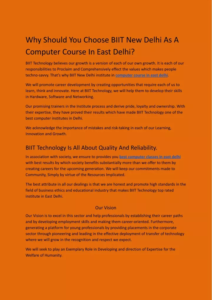 why should you choose biit new delhi