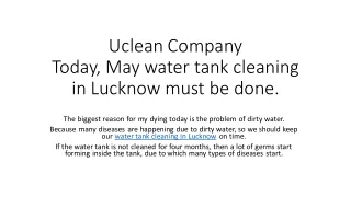uclean company today may water tank cleaning