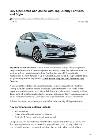 Buy Opel Astra Car Online with Top Quality Features and Style |  353899485376