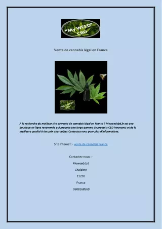 Vente de cannabis légal en France