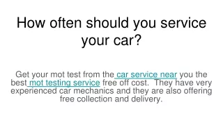 how often should you service your car