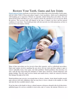 restore your teeth gums and jaw joints dental
