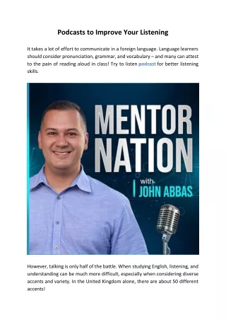 Podcasts To Improve Your Listening - Mentor Nation Podcast