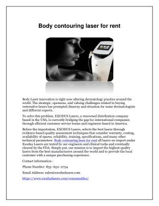 Body contouring laser for rent