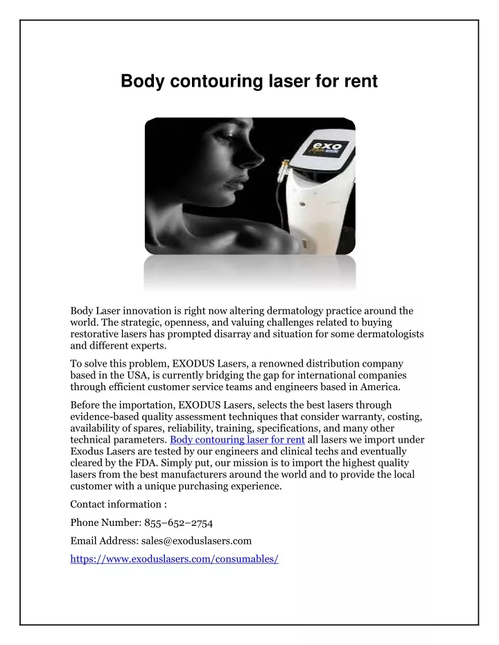 body contouring laser for rent