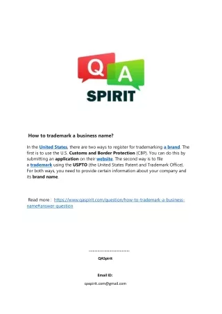 how to trademark a business name