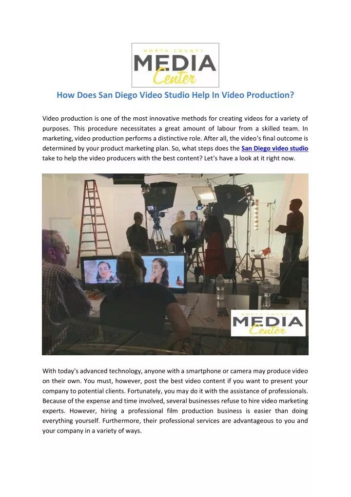 how does san diego video studio help in video