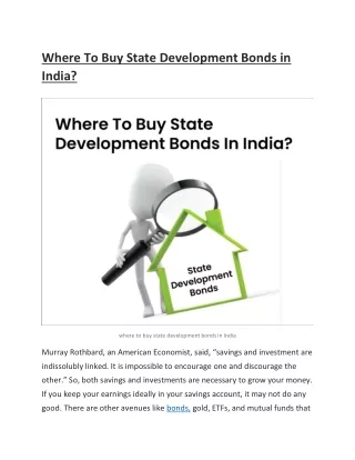 Where To Buy State Development Bonds in India