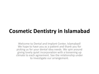 Cosmetic Dentistry in Islamabad