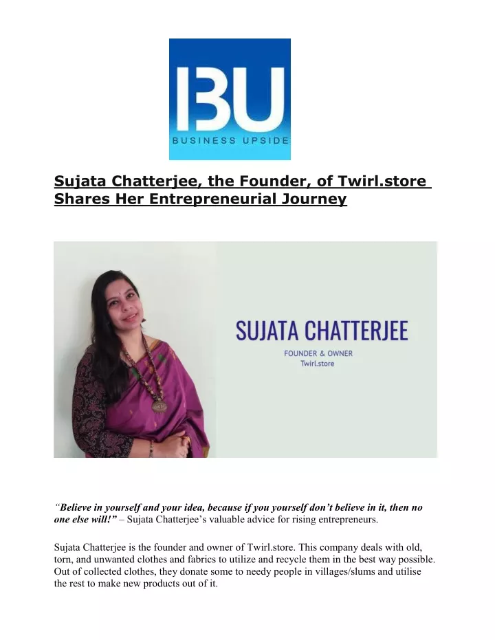sujata chatterjee the founder of twirl store