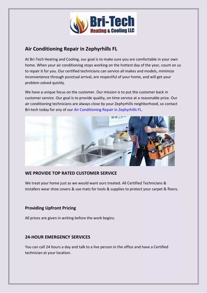 air conditioning repair in zephyrhills fl