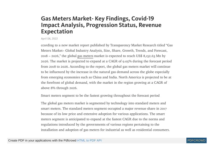 gas meters market key findings covid 19 impact