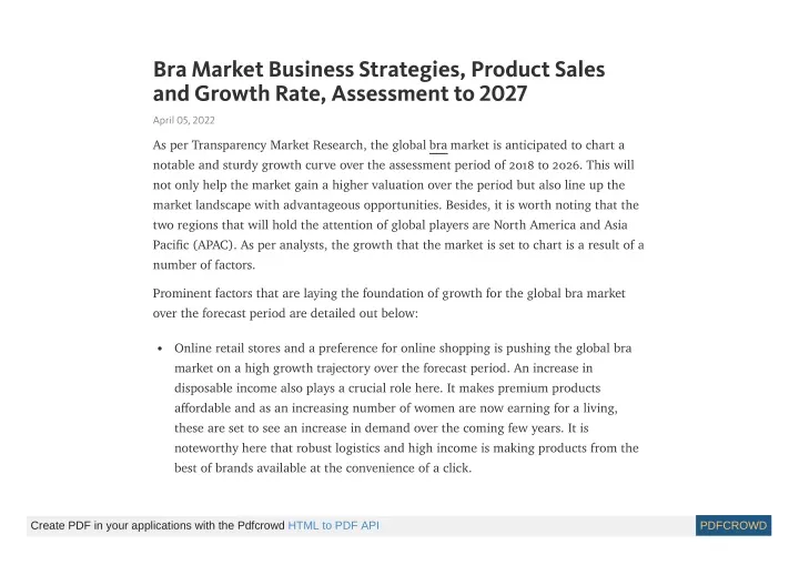 bra market business strategies product sales
