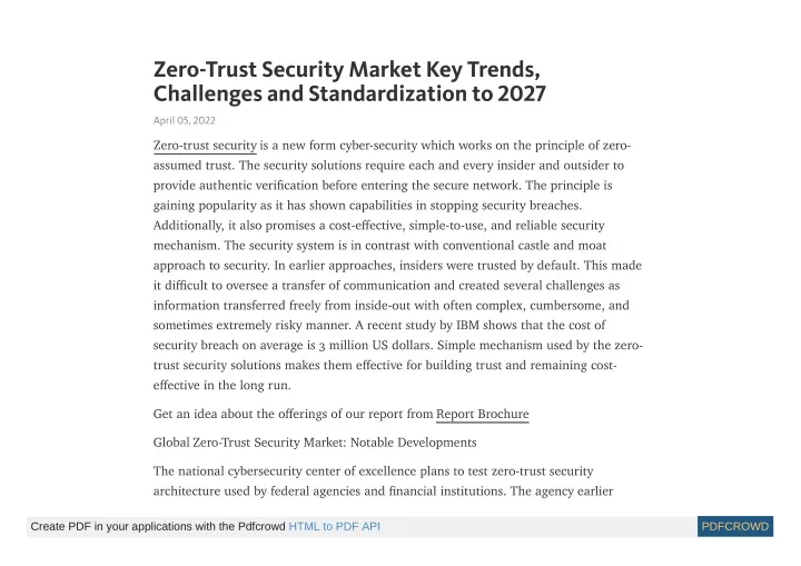 zero trust security market key trends challenges