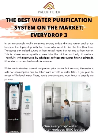 The Best Water Purification System on the Market EveryDrop 3
