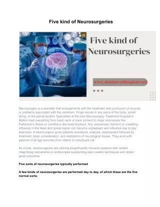 Five kind of Neurosurgeries