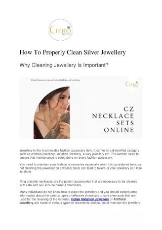 how to properly clean silver jewellery