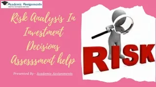risk analysis in investment decisions assesssment