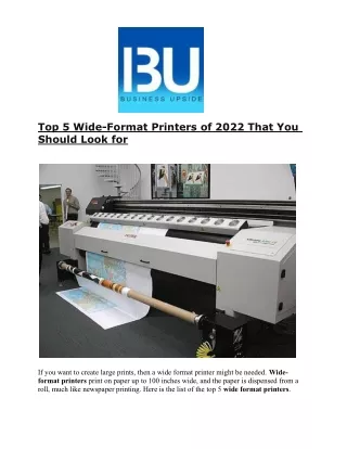 top 5 wide format printers of 2022 that