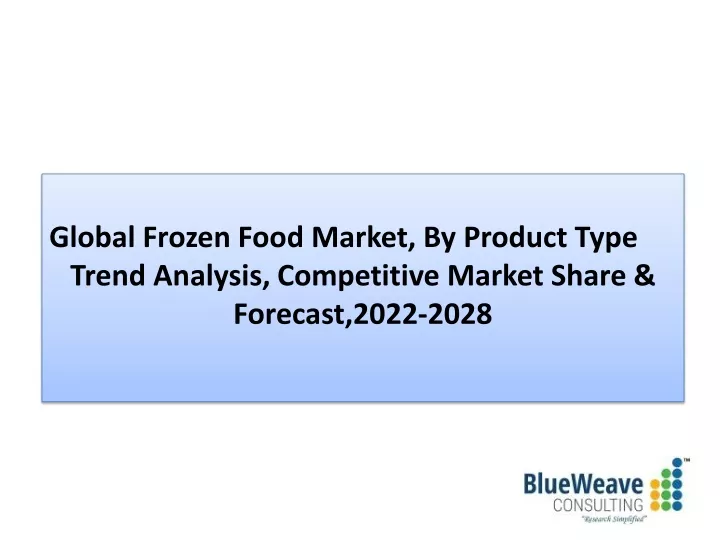 global frozen food market by product type trend