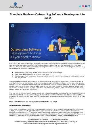 Complete Guide on Outsourcing Software Development to India!