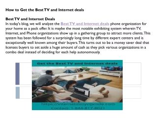 Best TV and Internet Deals