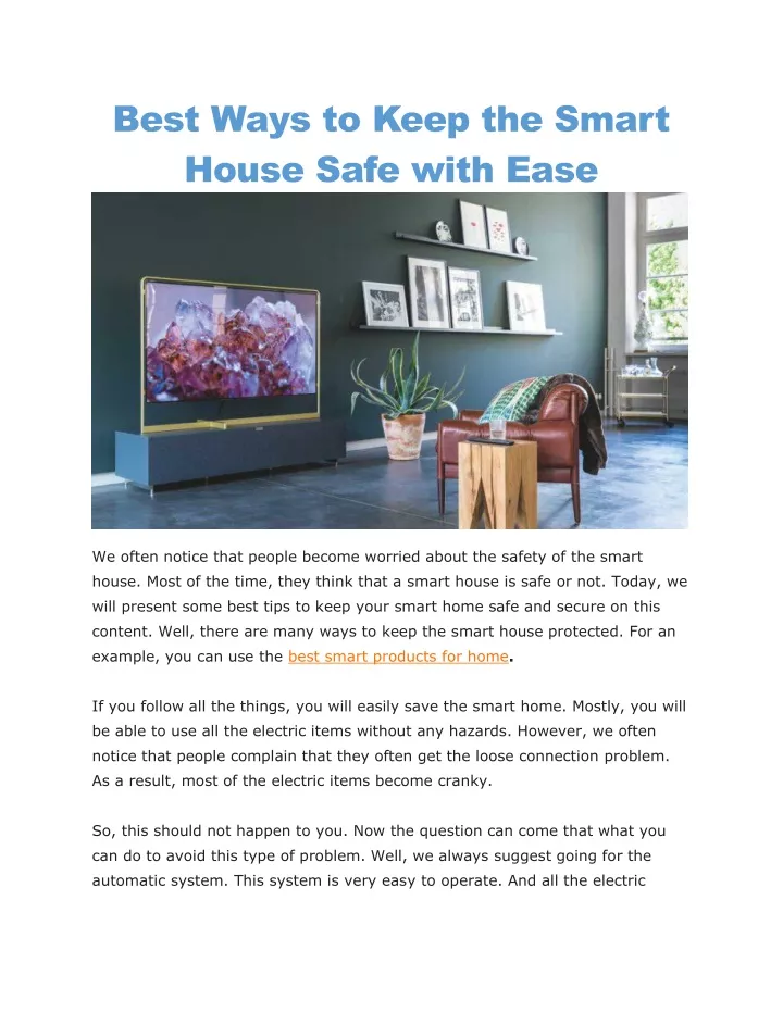 best ways to keep the smart house safe with ease