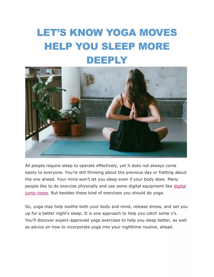let s know yoga moves help you sleep more deeply